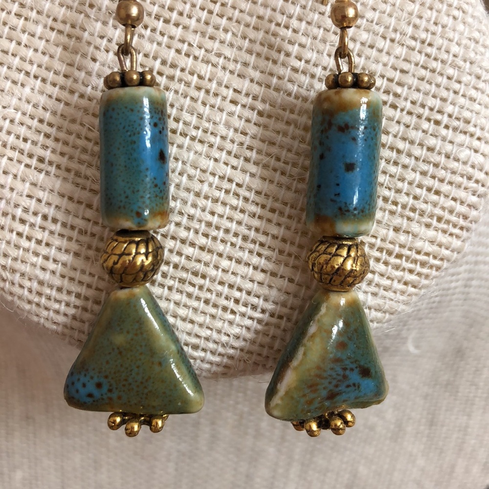 Earrings - green and turquoise